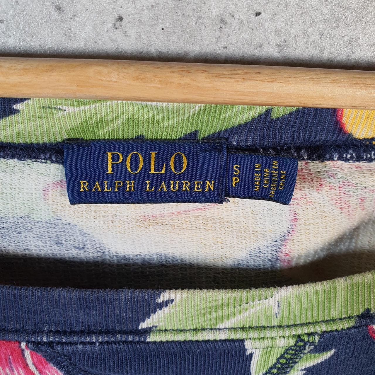 Vintage Ralph Lauren Polo Sweatshirt Womens Small Floral Flowers Pullover Pony