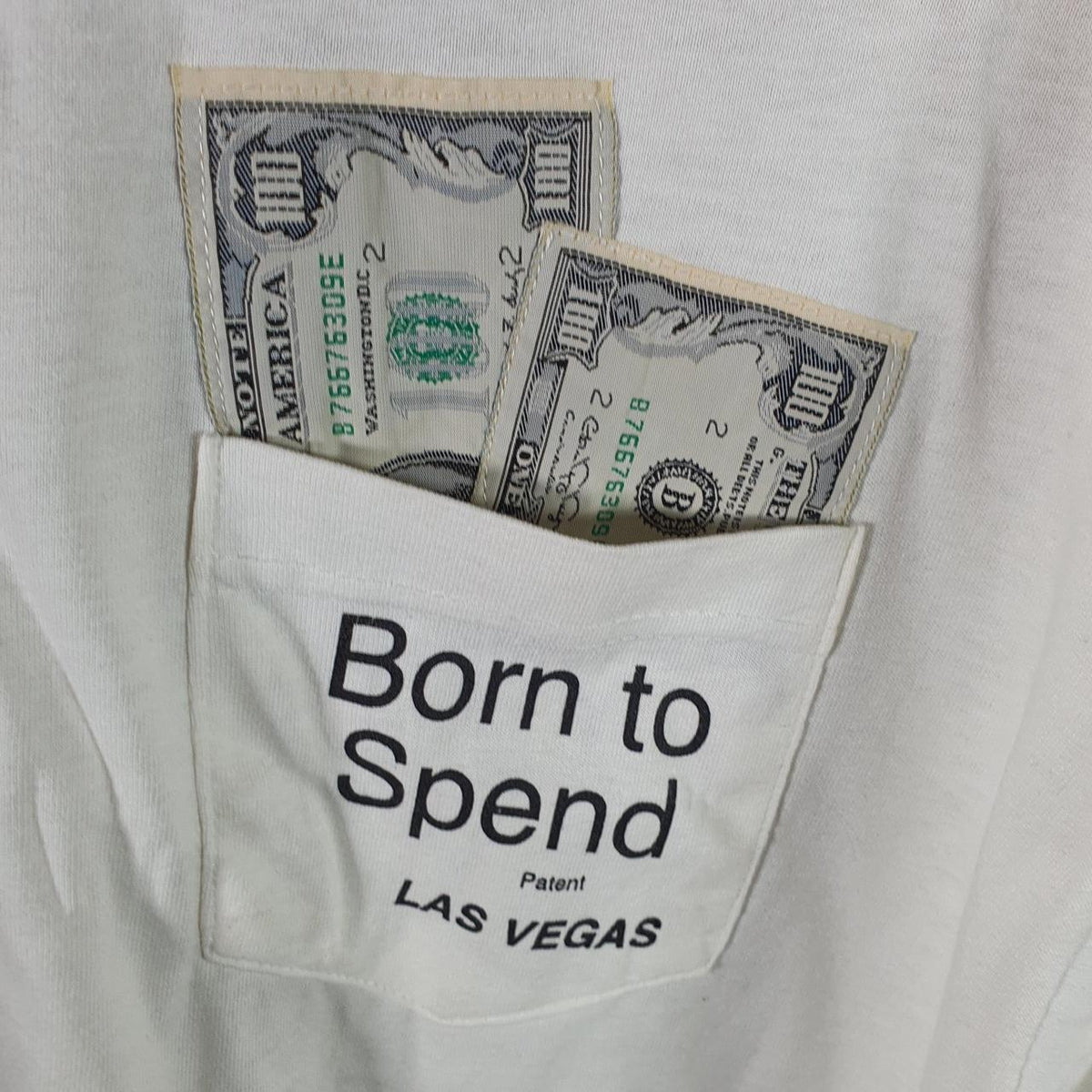 Vintage House Of Gabrielle Born To Spend Las Vegas 90s USA Single Stitch T Shirt Men’s XL White