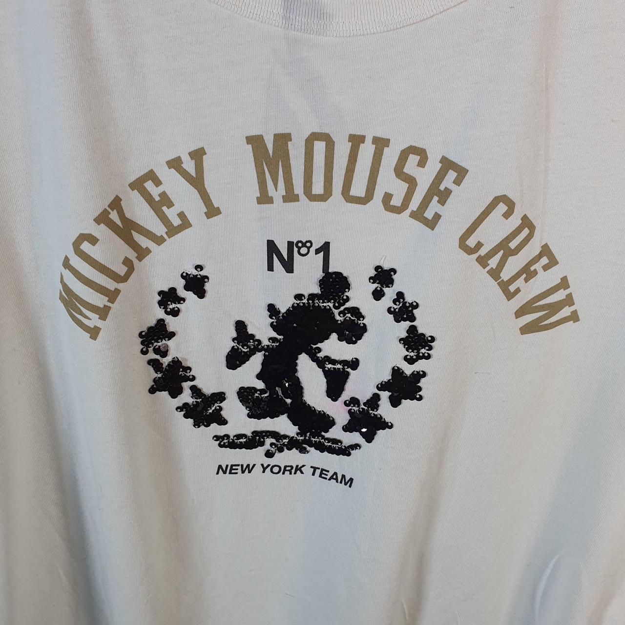 Vintage Zara Disney Land Mickey Mouse T Shirt Men’s Large White Logo Graphic Cartoon