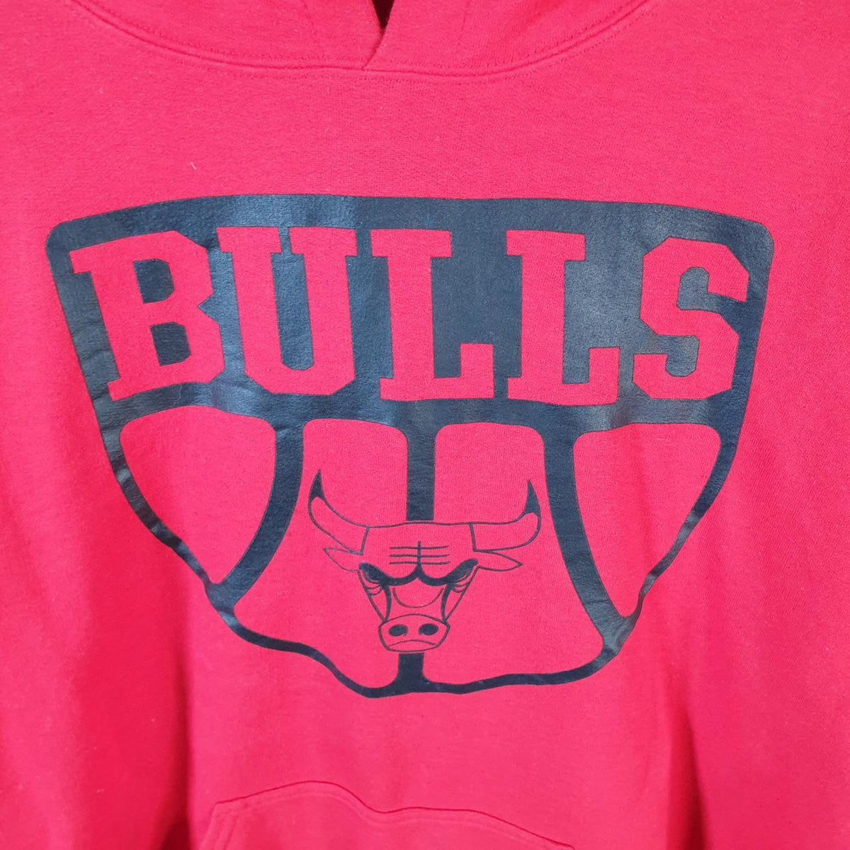 Vintage NBA Chicago Bulls Hoodie Mens Large Red Pullover USA Pro Sport