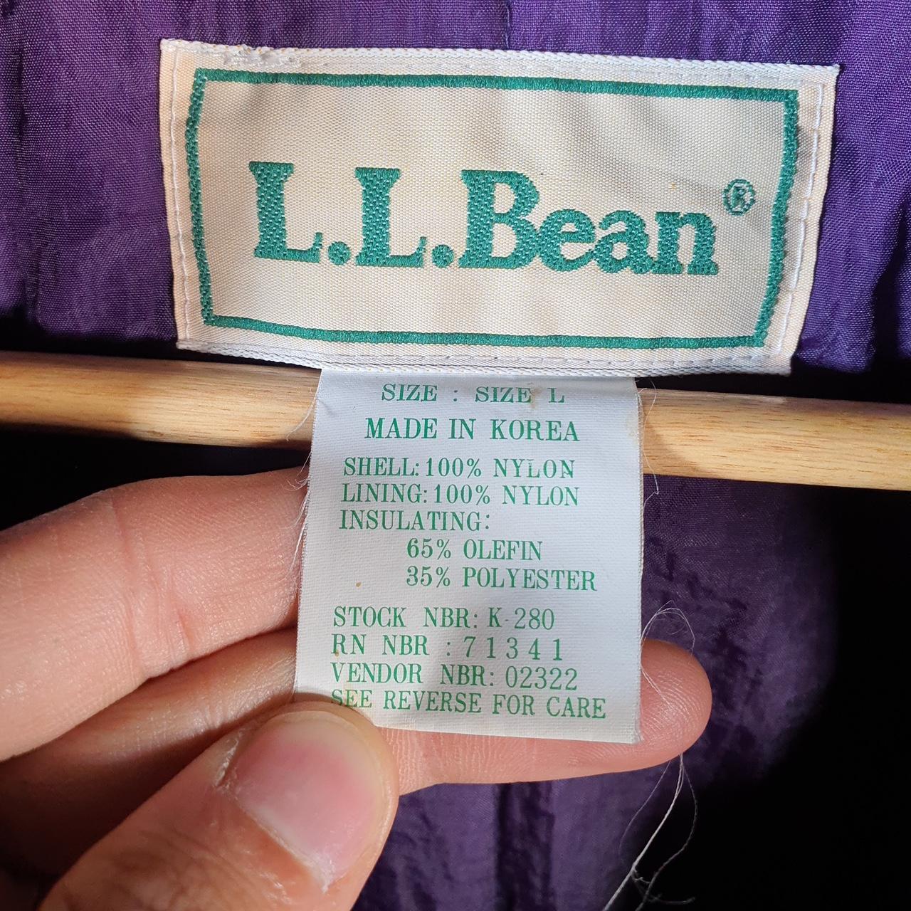 Vintage L.L. Bean Outdoors Nylon Jacket Mens Large Purple Korea Waterproof Hooded