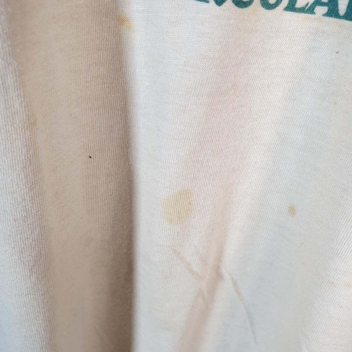 Vintage Collegiate Pacific Casablanca Ceiling Fans 90s Single Stitch T Shirt Men’s Medium Beige