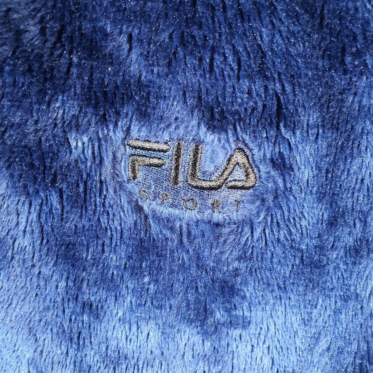 Fila Sport Fleece Full zip Hoodie Womens XS Blue Embroidered Logo