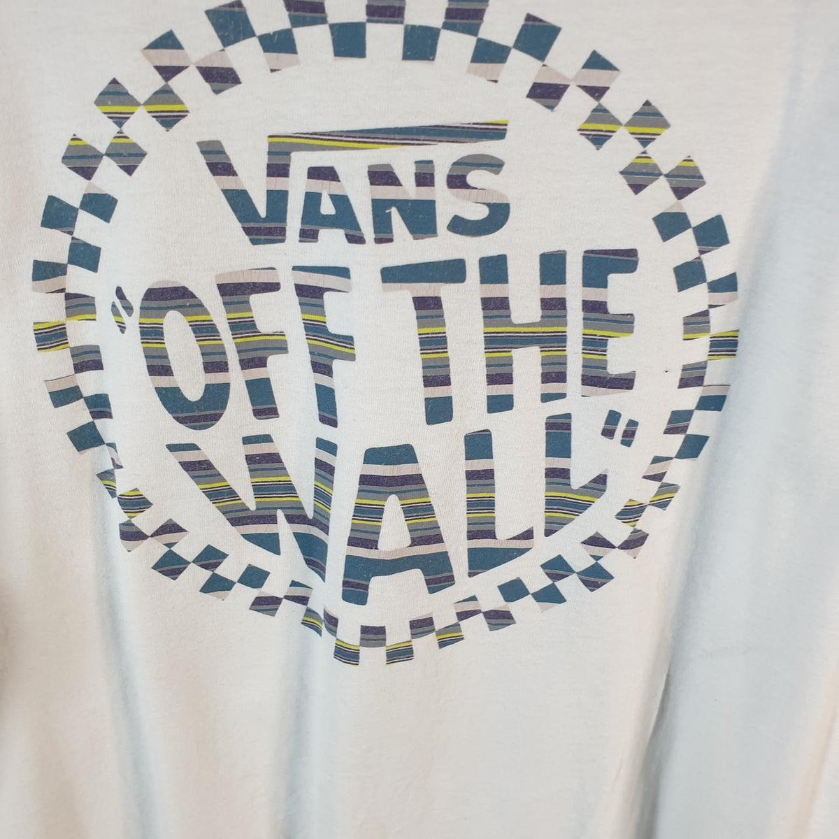 Vintage Vans Off the Wall Graphic T Shirt Men’s Large White Classic Fit Athletic Casual