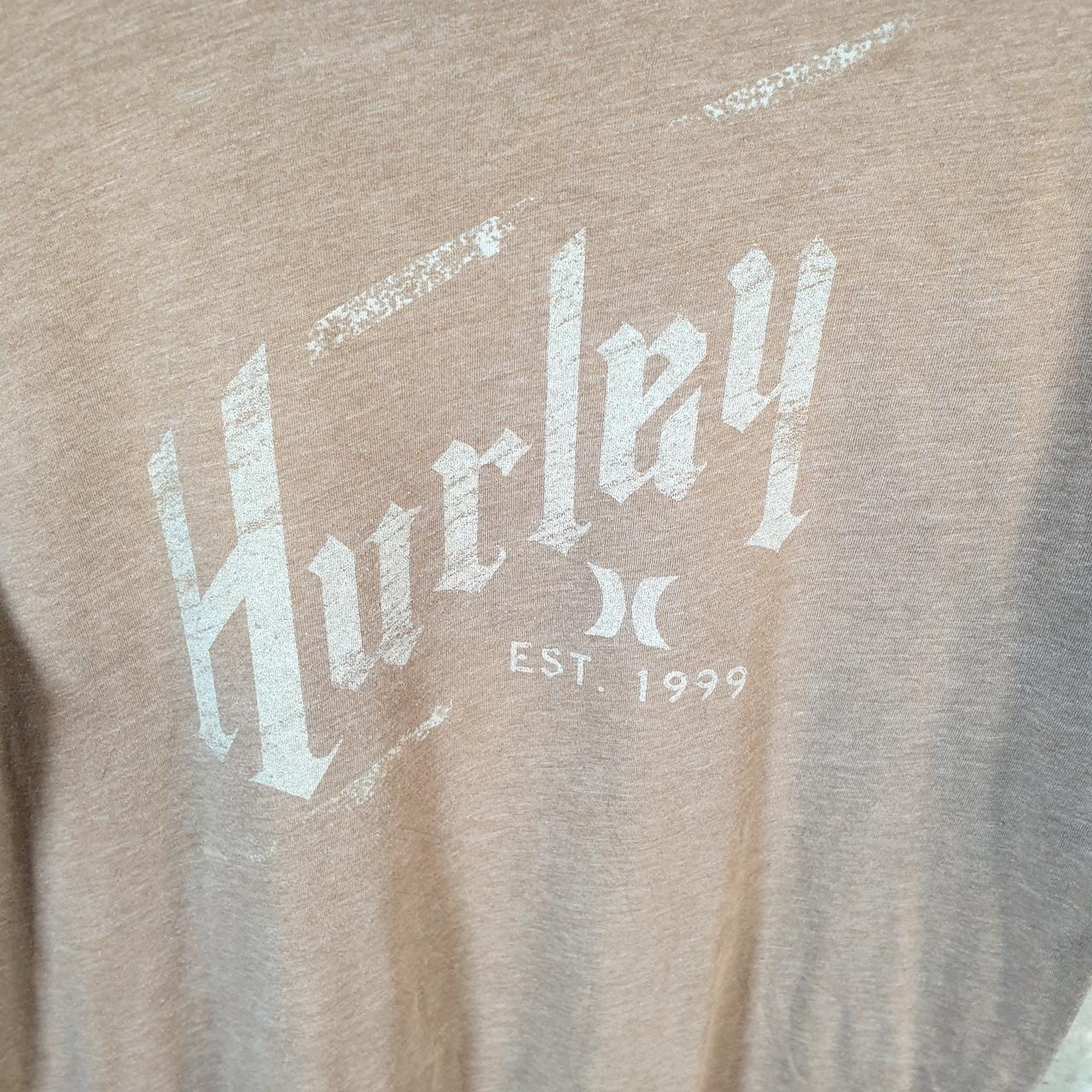 Vintage Hurley T Shirt Men’s Medium Brown Casual Sports Logo Athletic