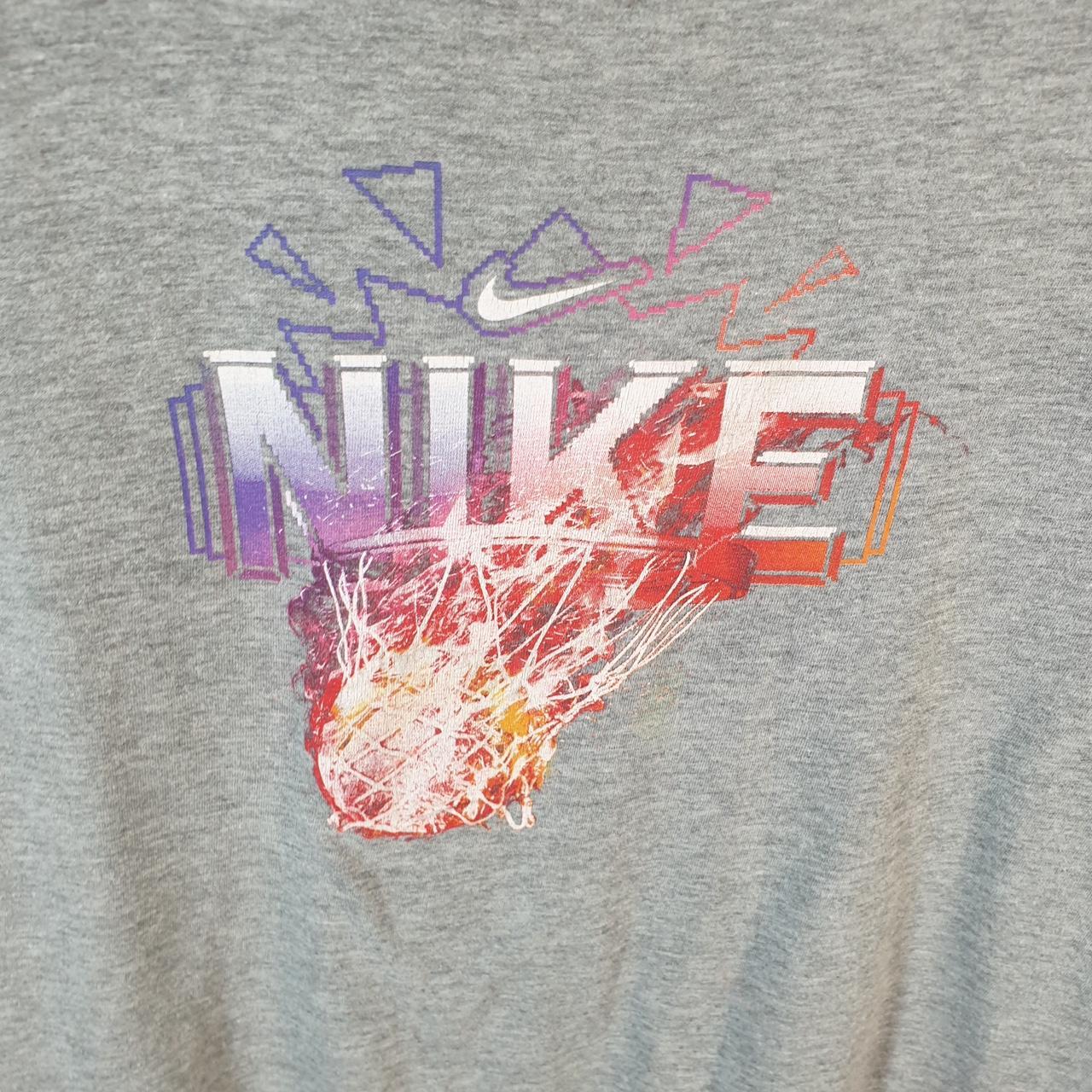 Vintage Nike Spellout T Shirt Womens XL Grey Logo Swoosh Athletic
