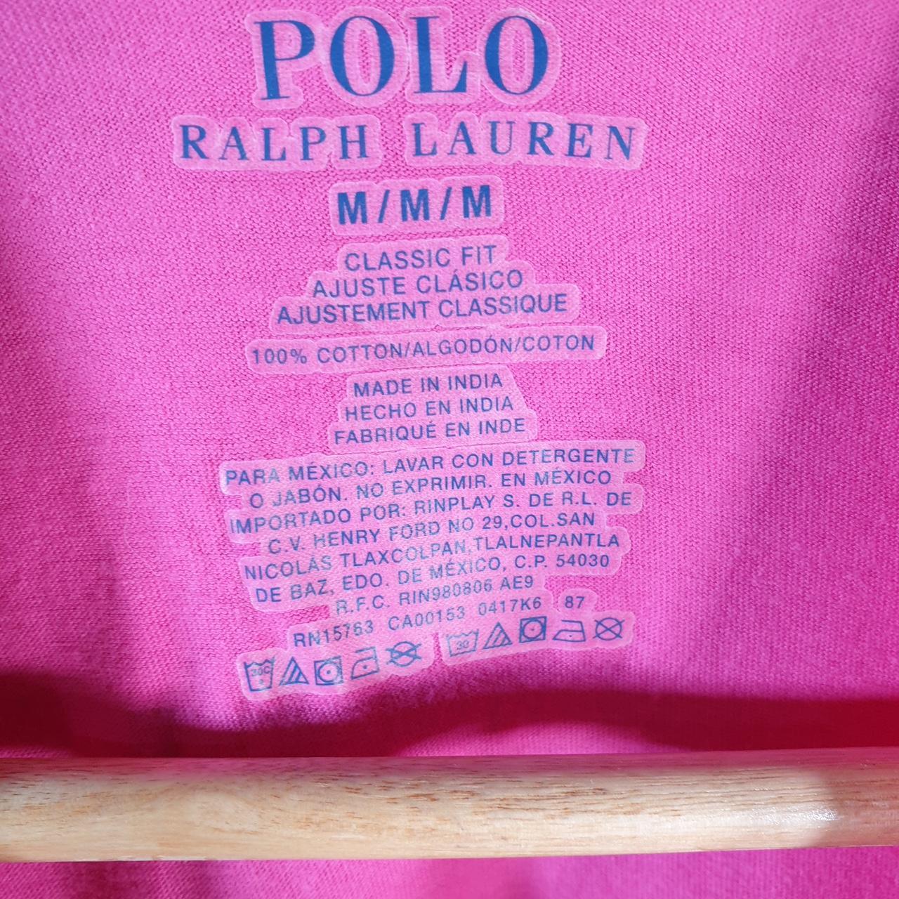 Vintage Ralph Lauren Polo T Shirt Men’s Medium Pink Embroidered Classic Fit Pony C8592