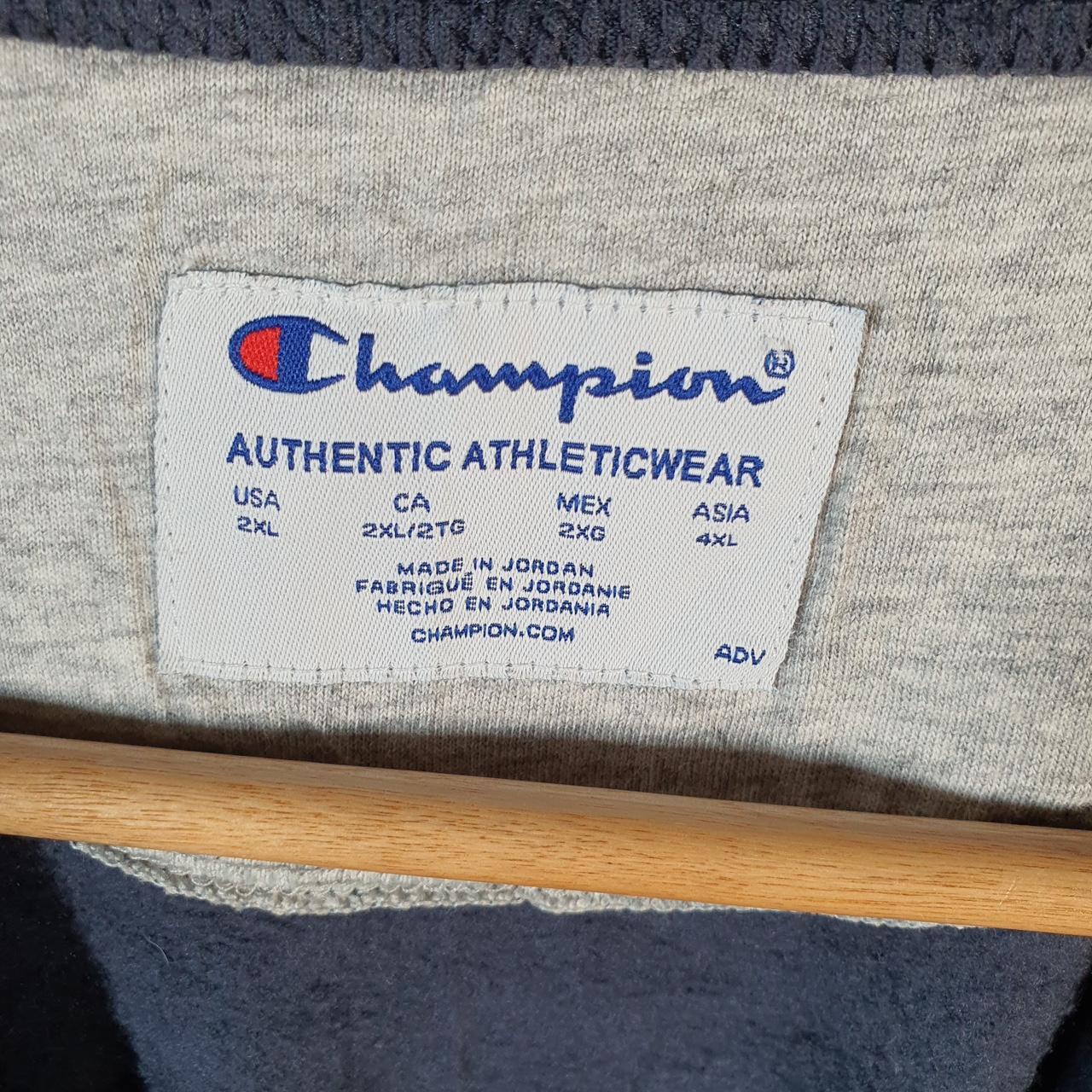 Vintage Champion Sweatshirt Men’s 2XL Navy Blue USA Pullover Spellout Logo