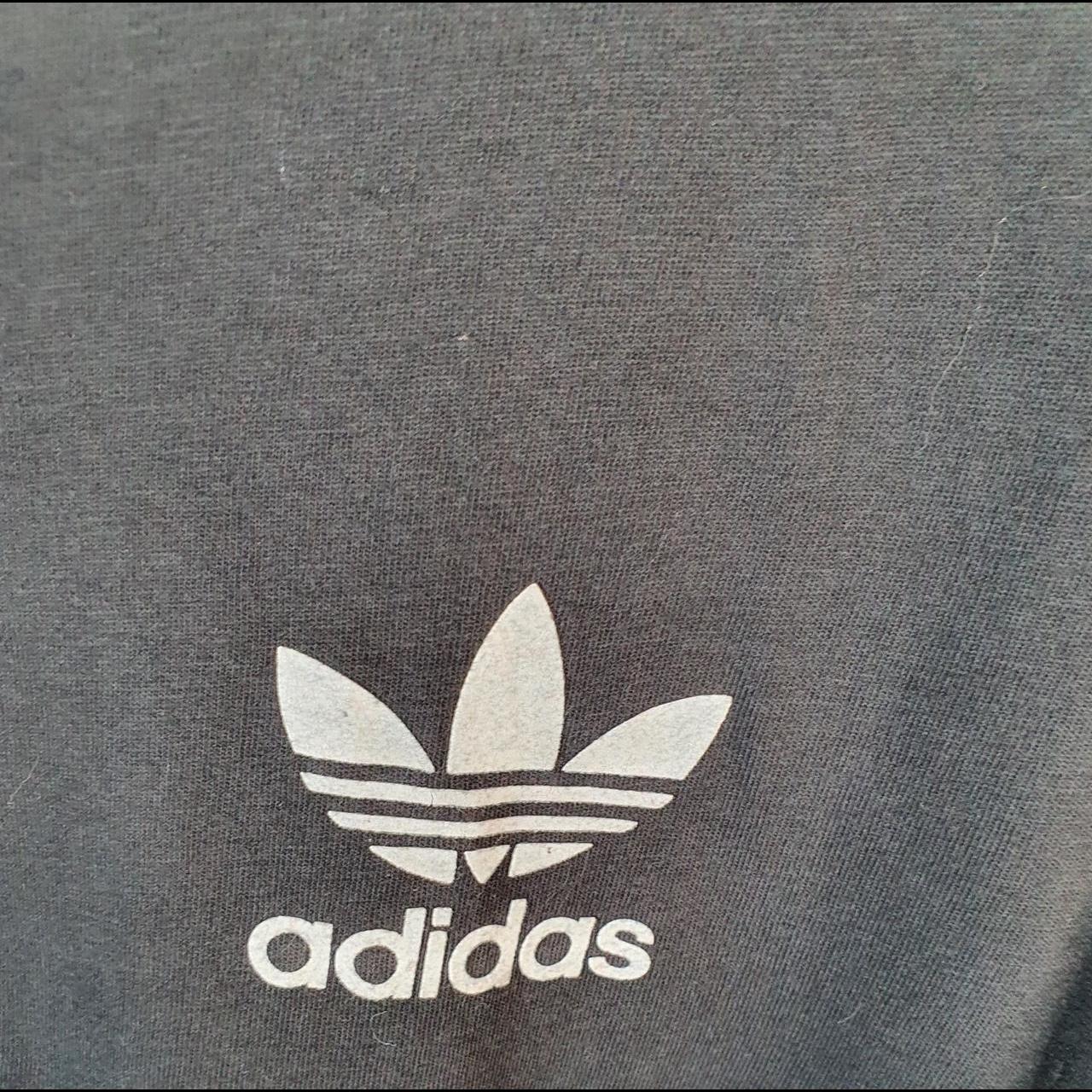 Vintage Adidas Trefoil Retro T Shirt Womens XS Black Three Stripes Logo Athletic