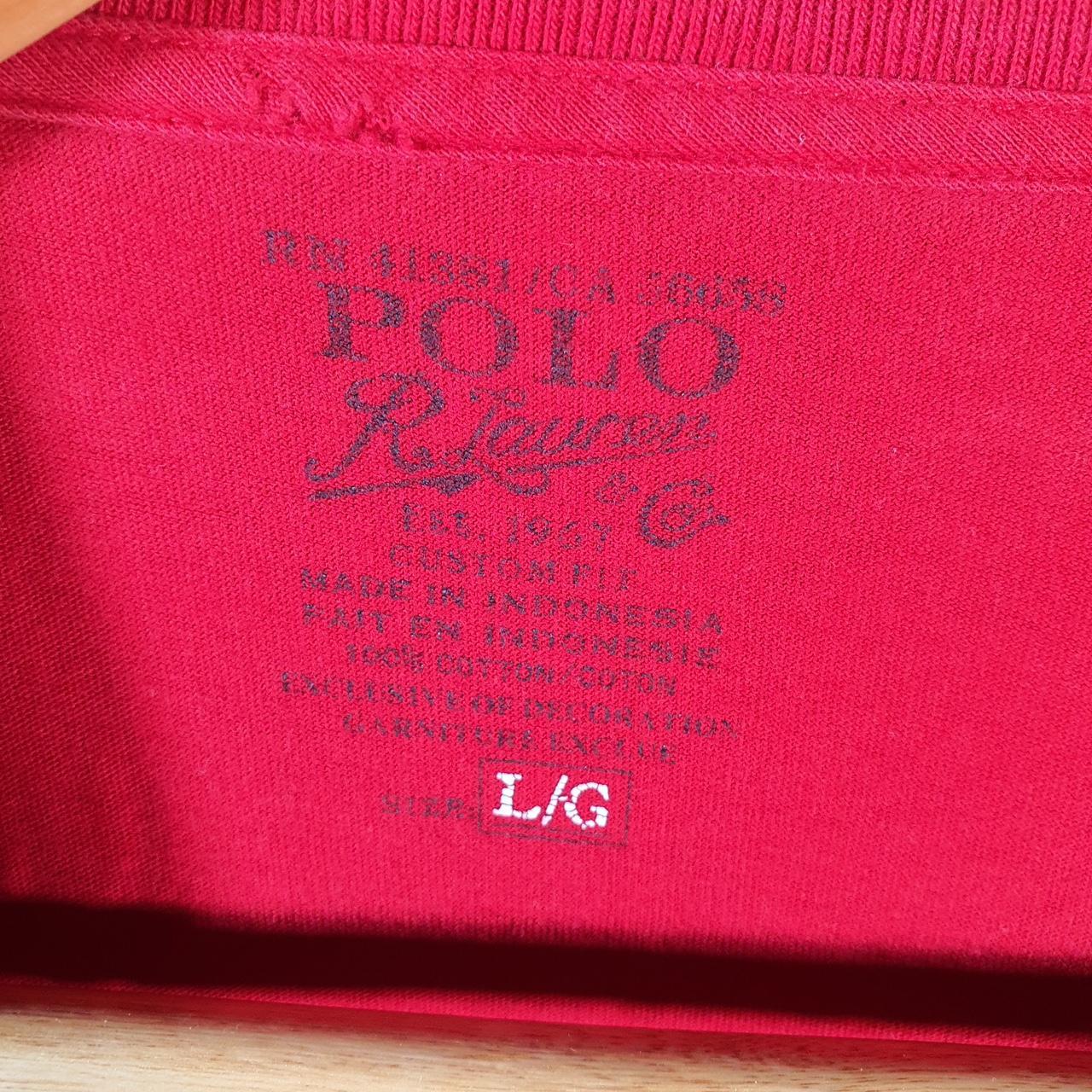 Vintage Ralph Lauren Polo T Shirt Men’s Large Red Embroidered Pony Classic Fit C9126