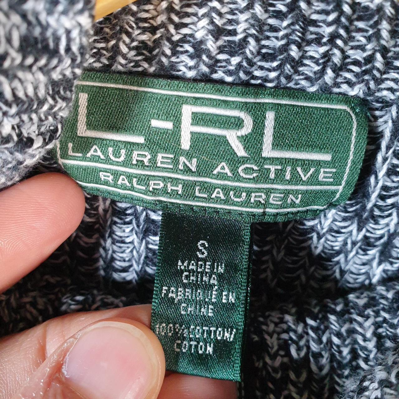Vintage Ralph Lauren Polo Knit Sweater Womens Small Grey Cotton Pullover