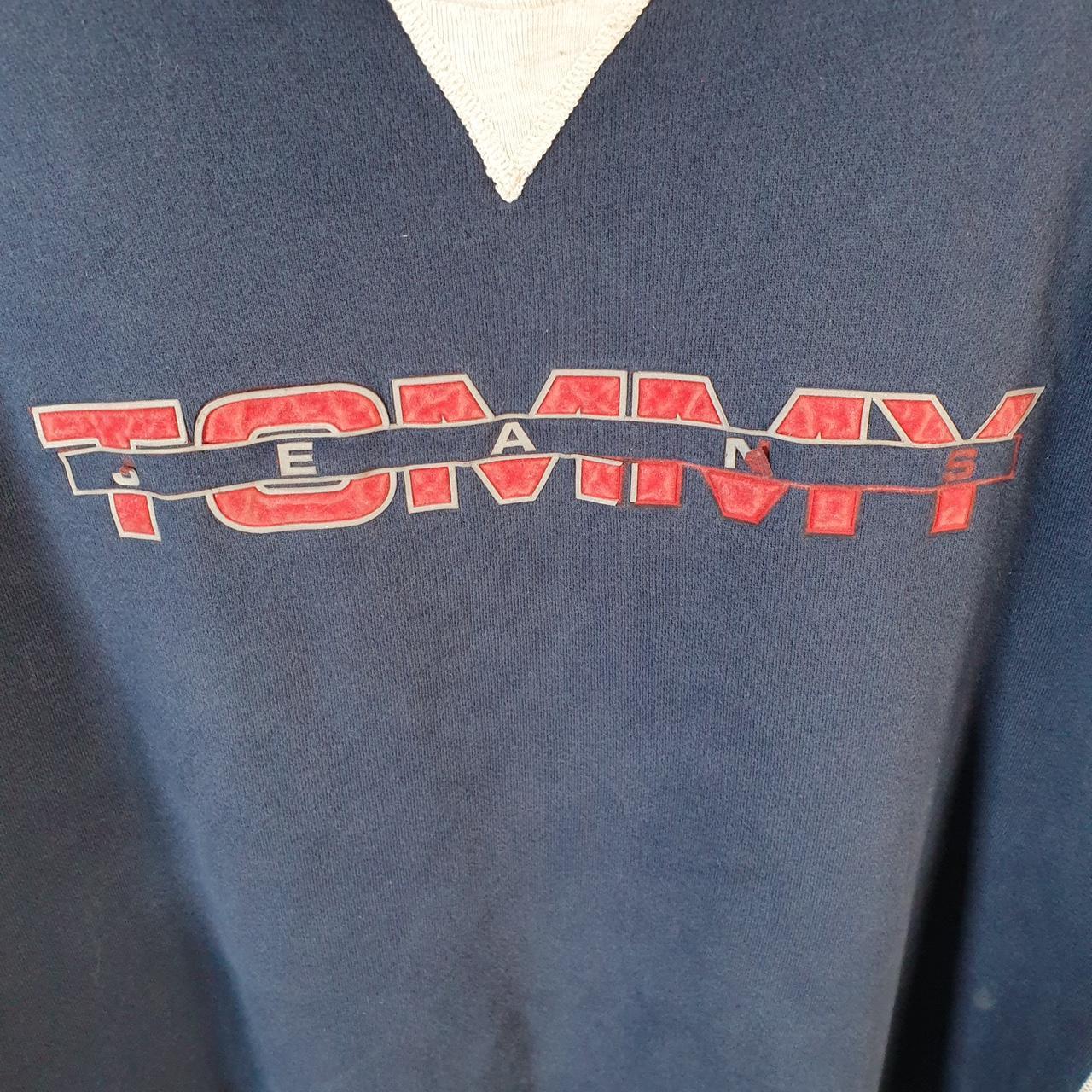 Tommy Jeans Embroidered Spellout Sweatshirt Mens XL Blue Pullover
