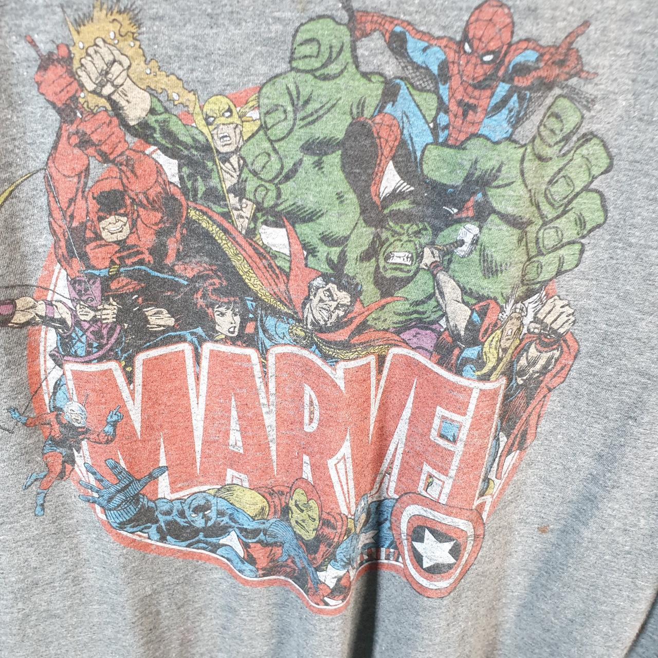 Vintage Marvel Avengers T Shirt Men’s Large Grey Movie Graphic Cartoon