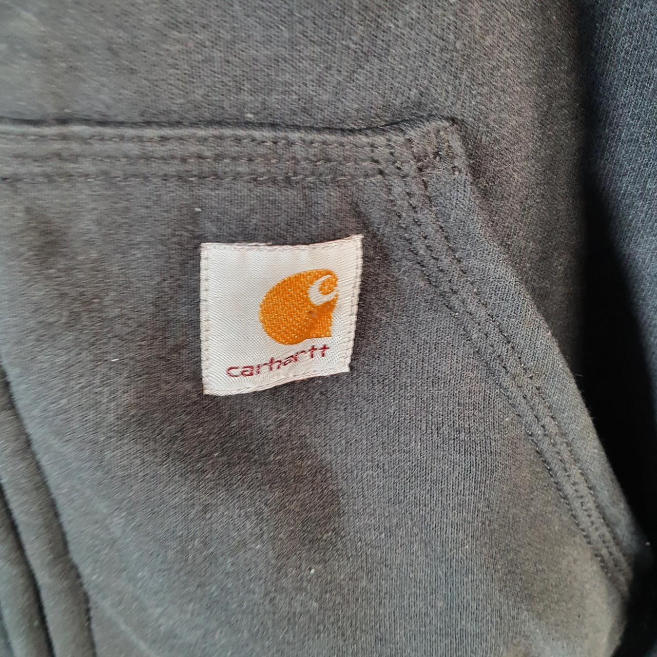 Vintage Carhartt Active Hoodie Men’s Large Tall Black Full Zip Pullover Blank USA Loose Fit