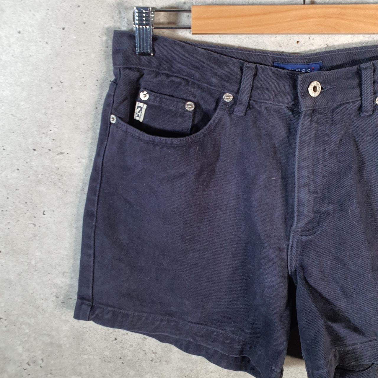 Vintage Guess Denim Shorts Jorts Cargo Men’s W31 Navy Blue Baggy Cotton