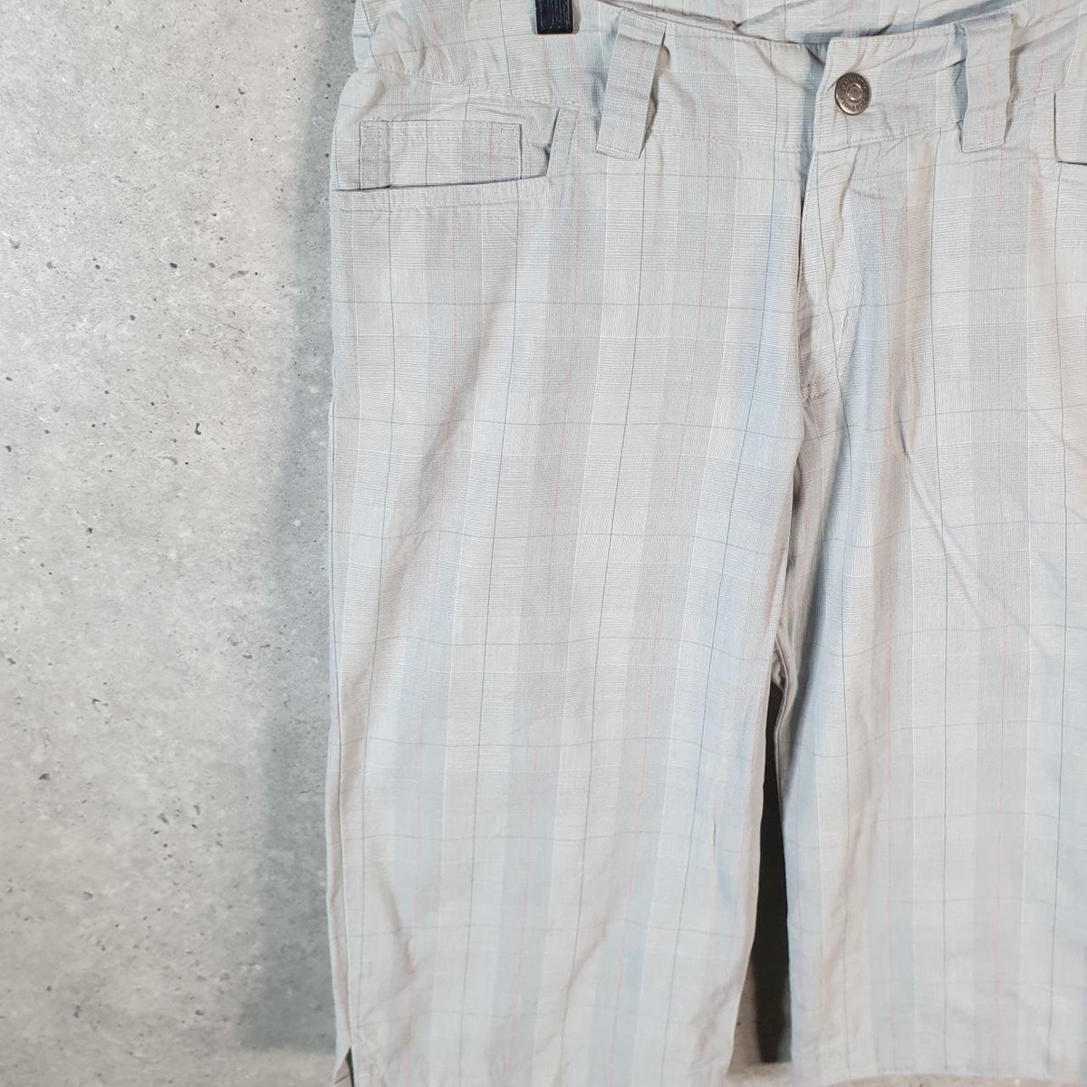 Vintage Patagonia Baggies Shorts Jorts Cargo Womens W32 Blue Checkered Fishing Hiking A4784
