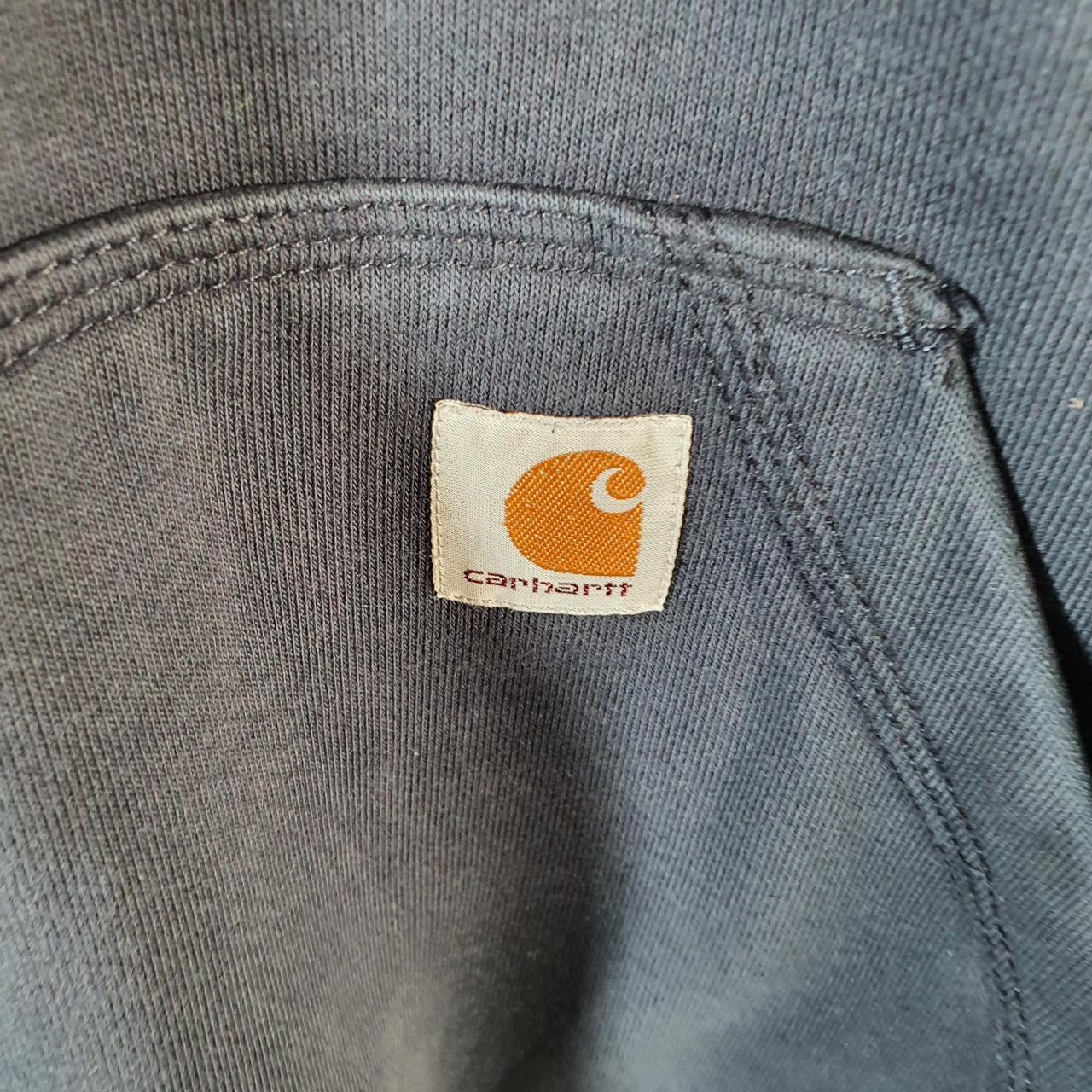 Vintage Carhartt Rain Defender Hoodie Men’s XL Tall Navy Blue 1/4 Zip Pullover USA Loose Fit