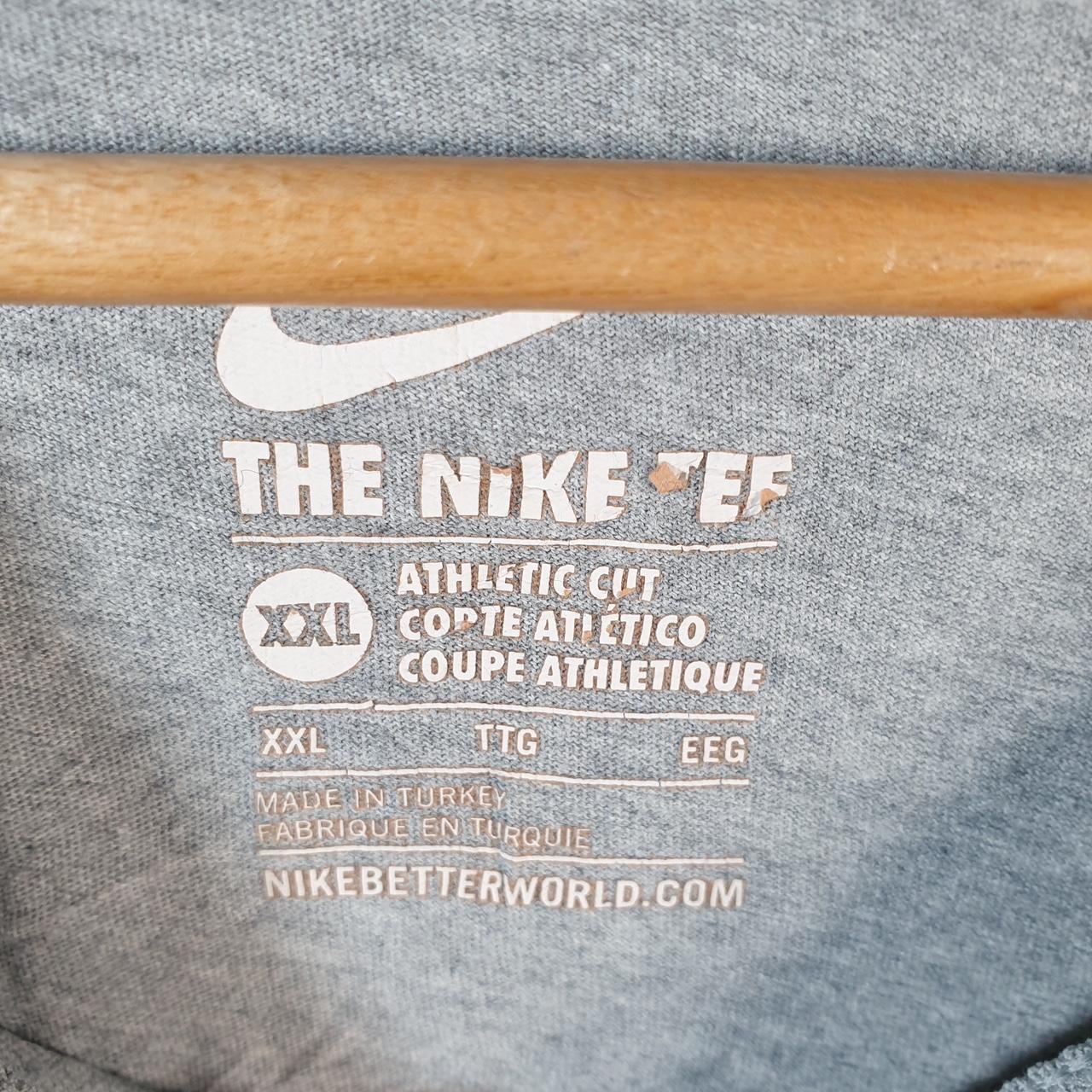 Vintage Nike T Shirt Men’s 2XL Grey Printed Single Swoosh Logo Athletic C8262