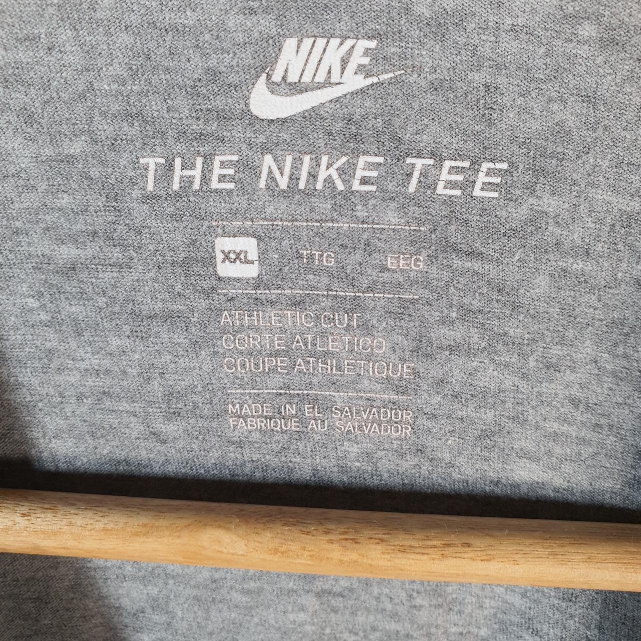 Vintage Nike Club T Shirt Men’s 2XL Spellout Grey Swoosh Athletic