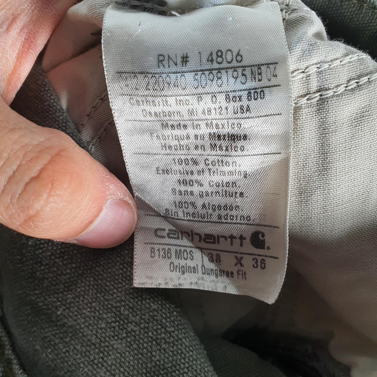 Vintage Carhartt Double Knee Carpenter Trousers Mens W38 L34 Khaki Green Dungaree Fit