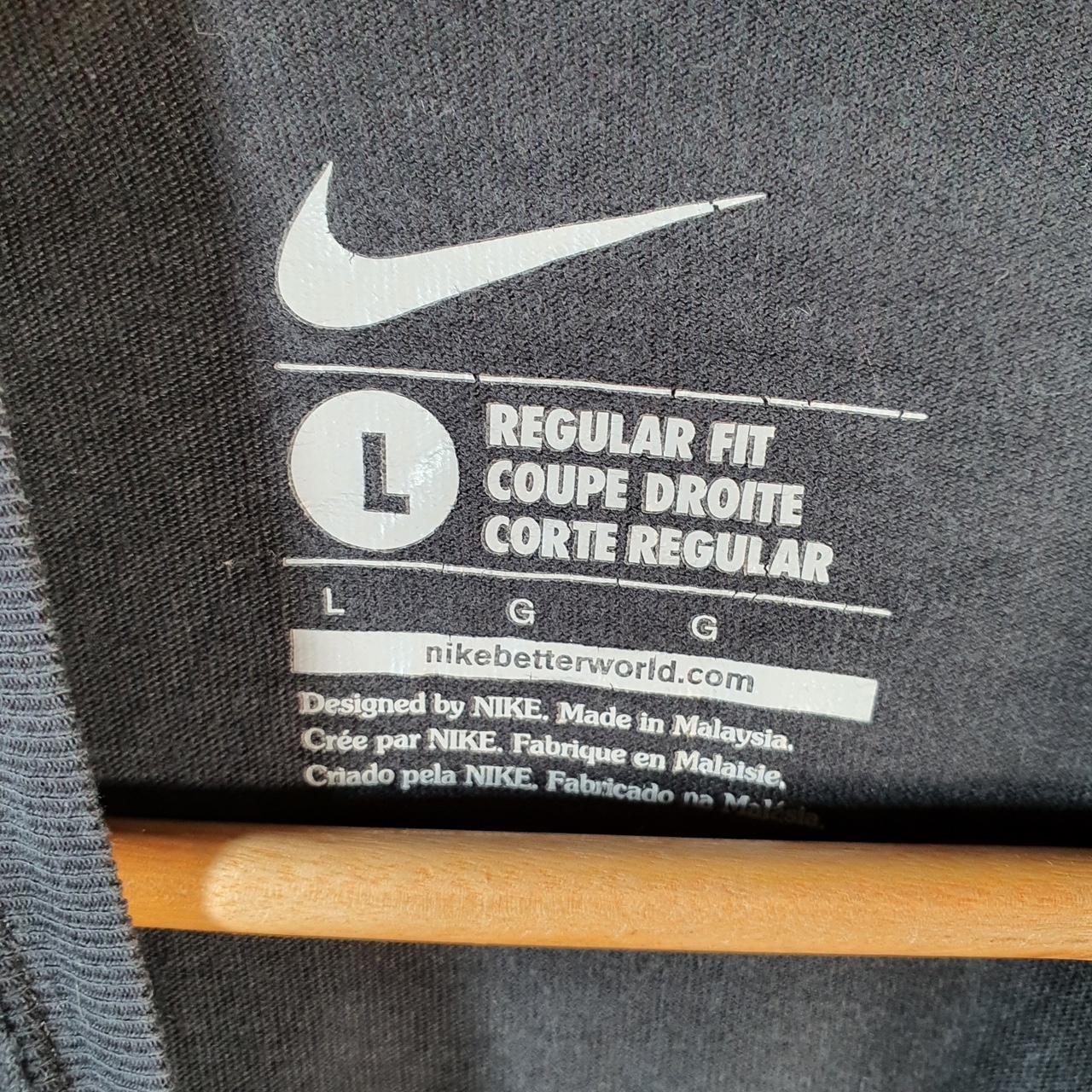 Vintage Nike Spellout T Shirt Men’s Large Black Printed Single Swoosh Logo Athletic Big Fish Vintage