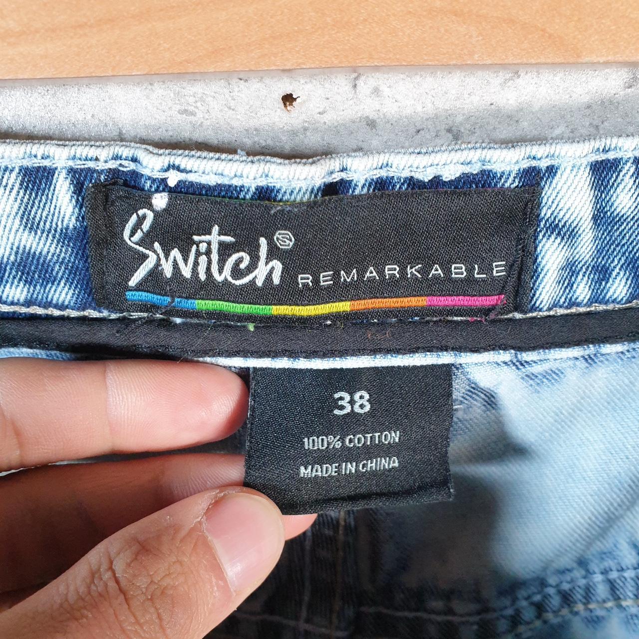 Vintage Switch Remarkable Baggy Y2K Hip Hop Jorts Shorts Mens W38 Blue Denim USA