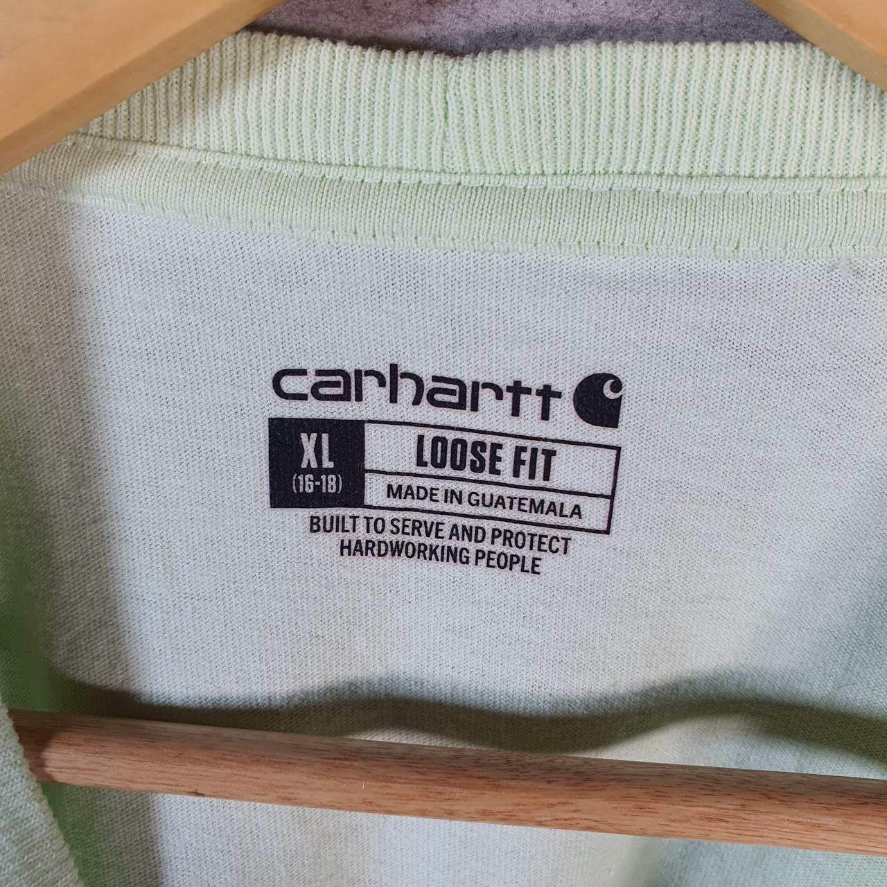 Vintage Carhartt Pocket T Shirt Womens XL Green Workwear Chore Utility Loose Fit C9278