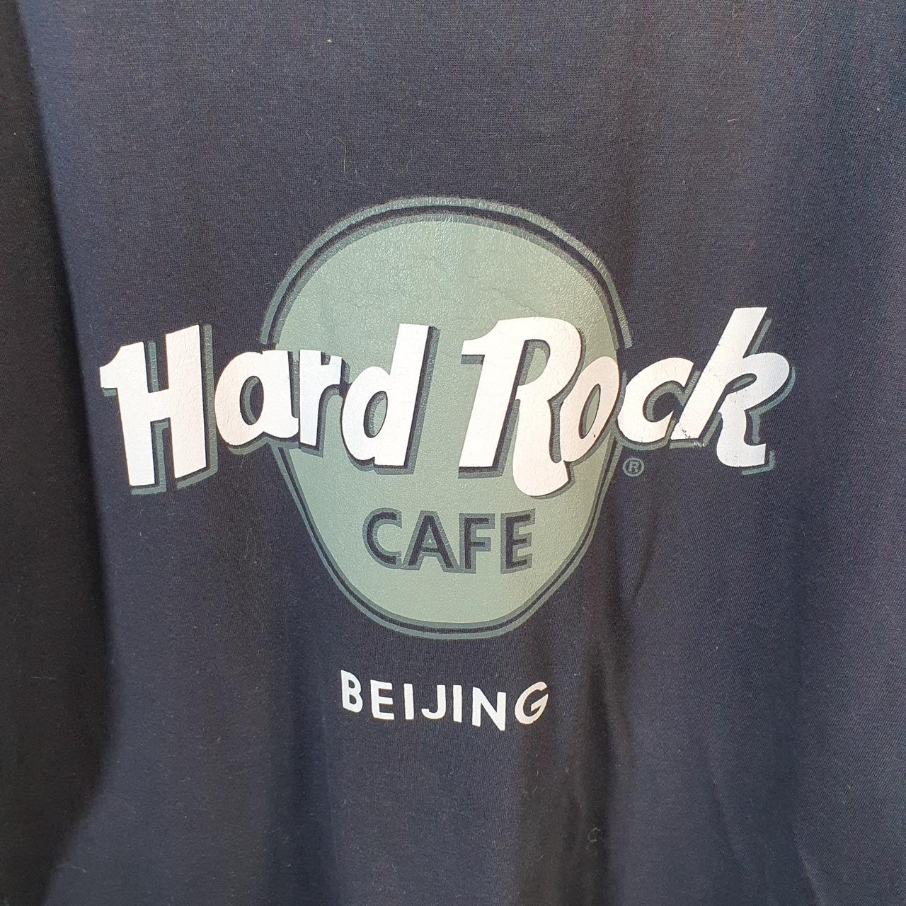 Vintage Hard Rock Cafe Beijing 90s USA Spellout T Shirt Men’s Medium Navy Blue