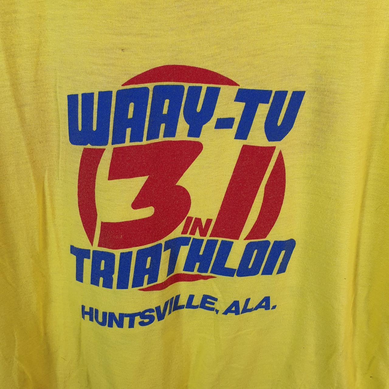 Vintage Triathlon Huntsville Alabama 90s USA Single Stitch T Shirt Men’s Small Yellow