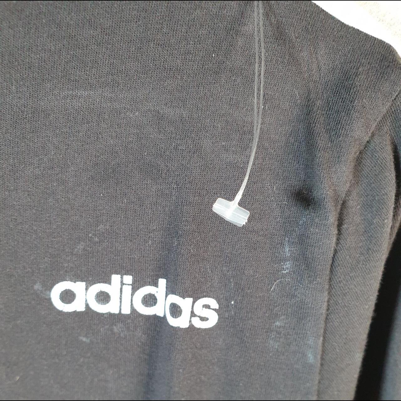 Vintage Adidas Spellout T Shirt Womens Large Black White Three Stripes Athletic Logo