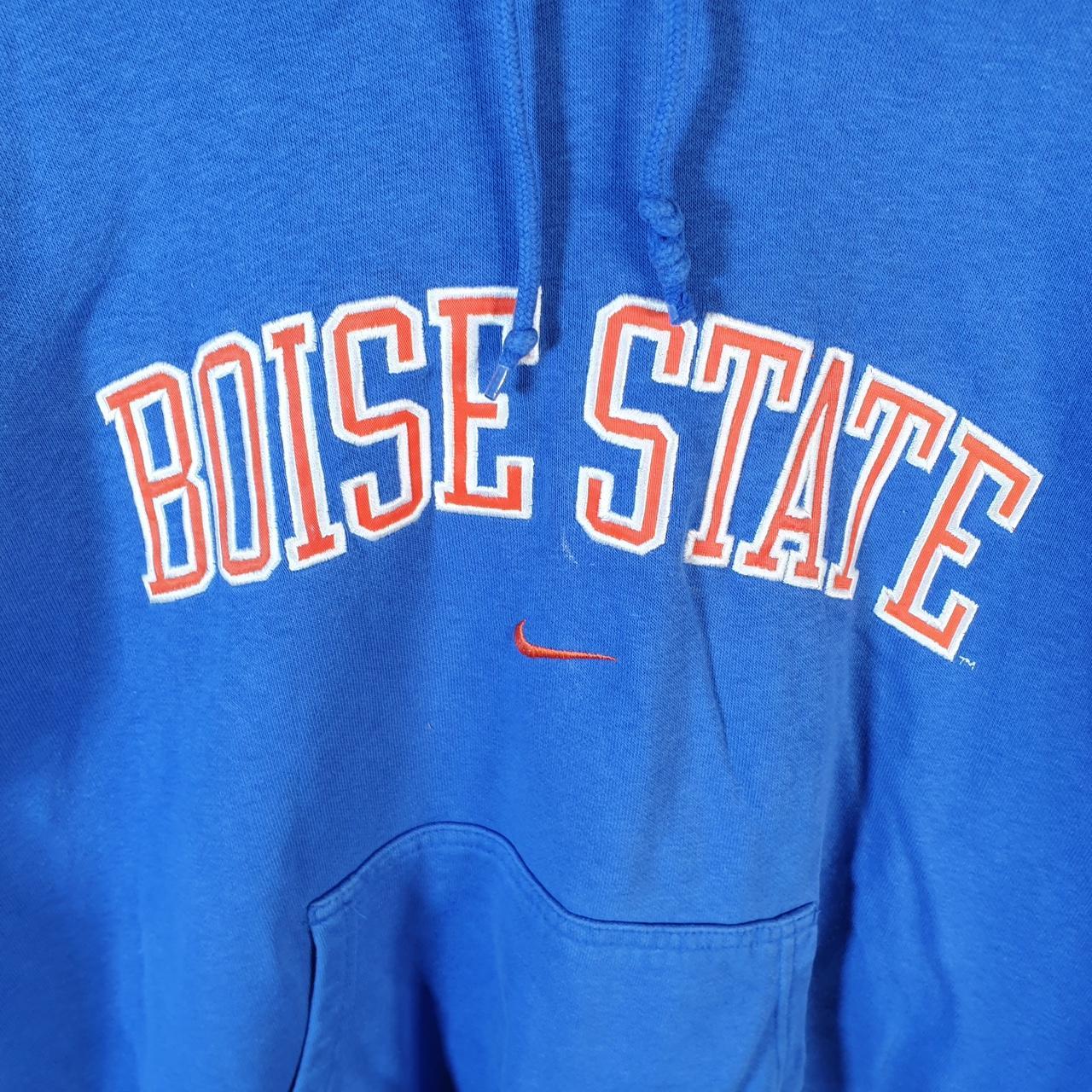 Vintage Nike Team Centre Swoosh Boise State Hoodie Men’s Small Blue Swoosh Y2K