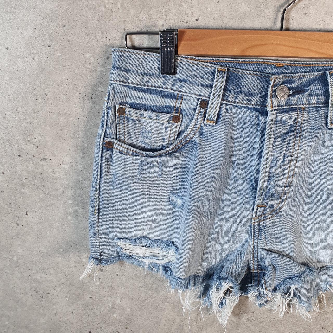 Vintage Levi’s 501 Baggy Shorts Jorts Cargo Womens W27 Blue Relaxed Denim