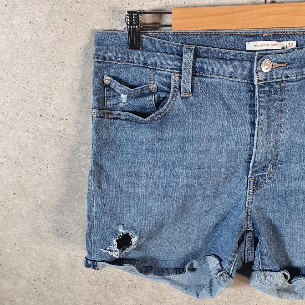 Vintage Levi’s Baggy Shorts Jorts Cargo Womens W32 Blue Relaxed Denim A4545