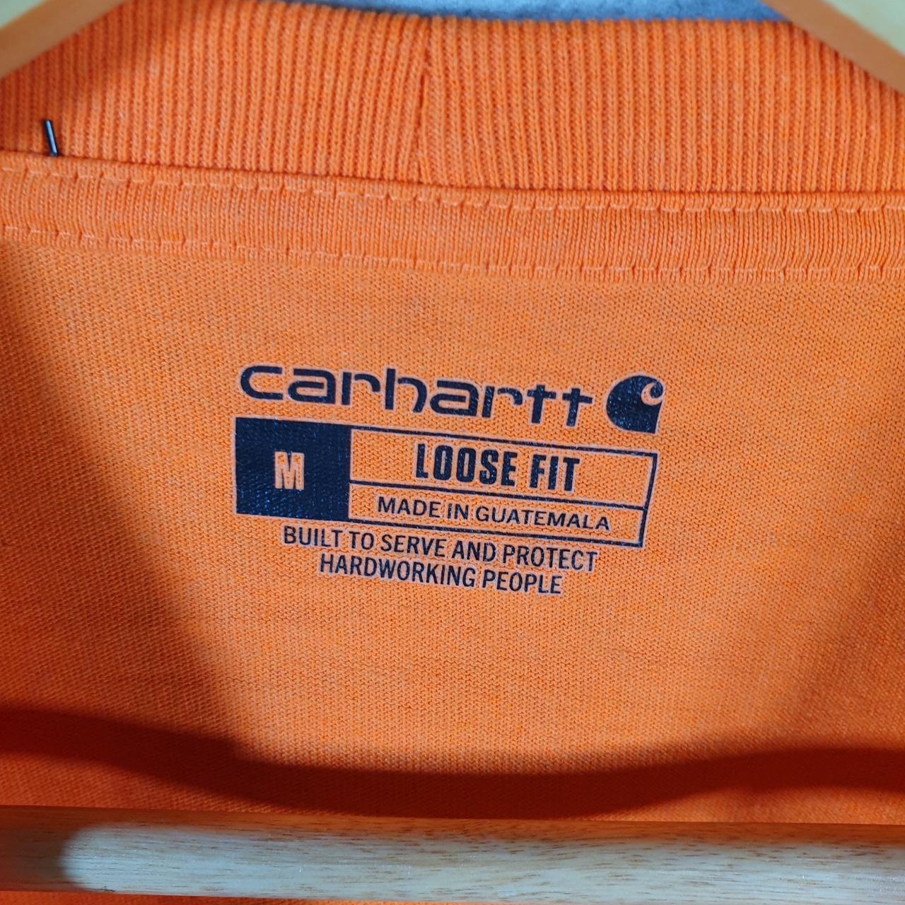 Vintage Carhartt Pocket T Shirt Men’s Medium Orange Workwear Chore Utility Loose Fit C9294