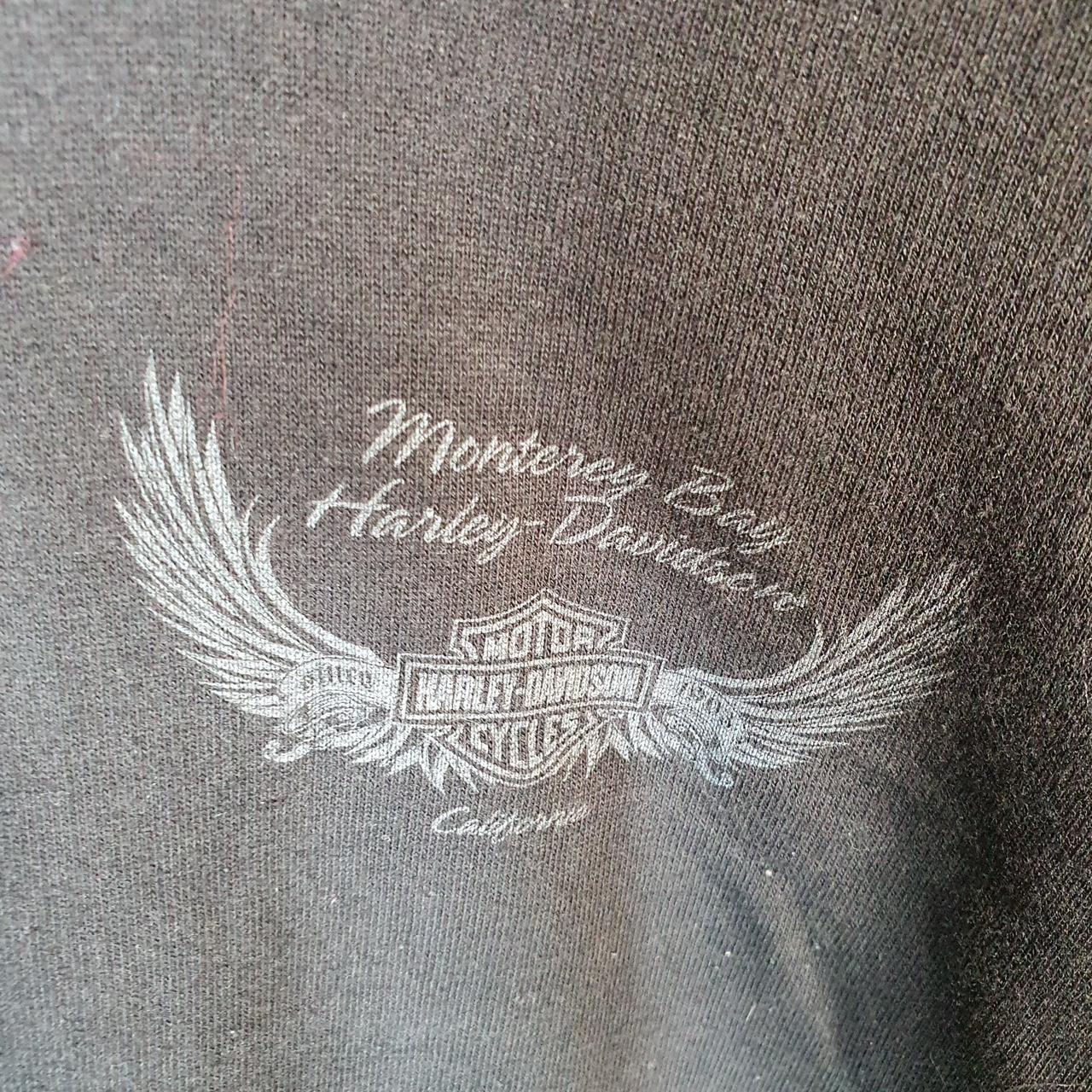 Vintage Harley Davidson Angel Wings California Monterey Bay Hoodie Womens XL Black