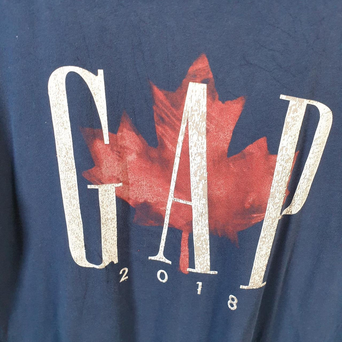 Vintage Gap Autumn Leaf 2018 T Shirt Men’s Large Navy Blue Classic Fit