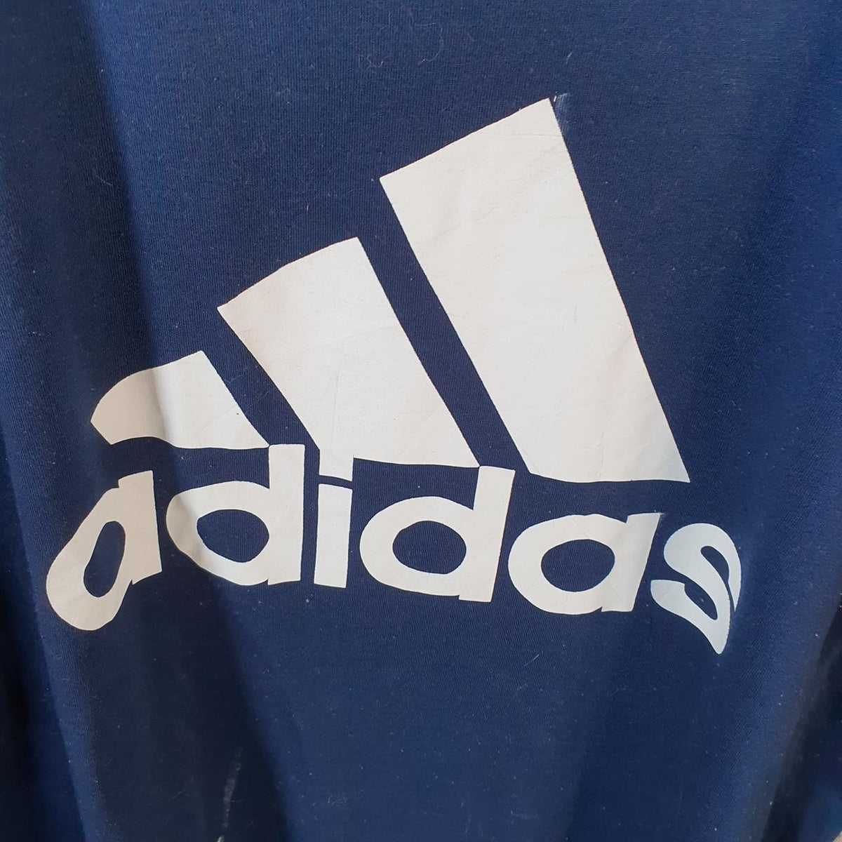 Vintage Adidas Ultimate T Shirt Men’s 2XL Navy Blue Three Stripes Logo Athletic
