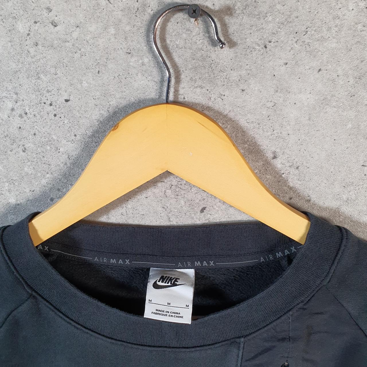 Vintage Nike Airmax Sweatshirt Men’s Medium Black Swoosh Y2K Pullover Logo