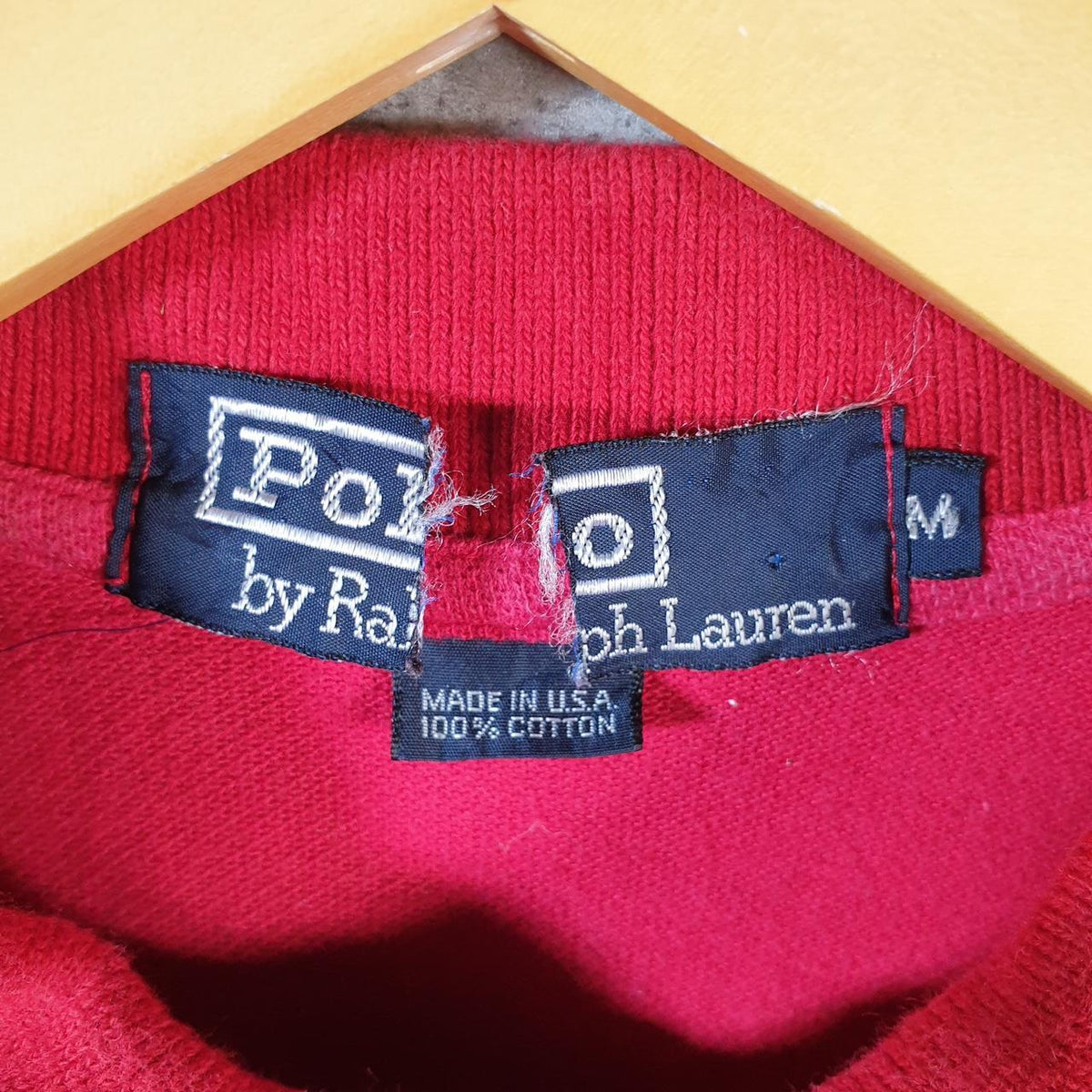 Vintage Ralph Lauren Polo Shirt Men’s Medium Red Classic Fit Embroidered Pony