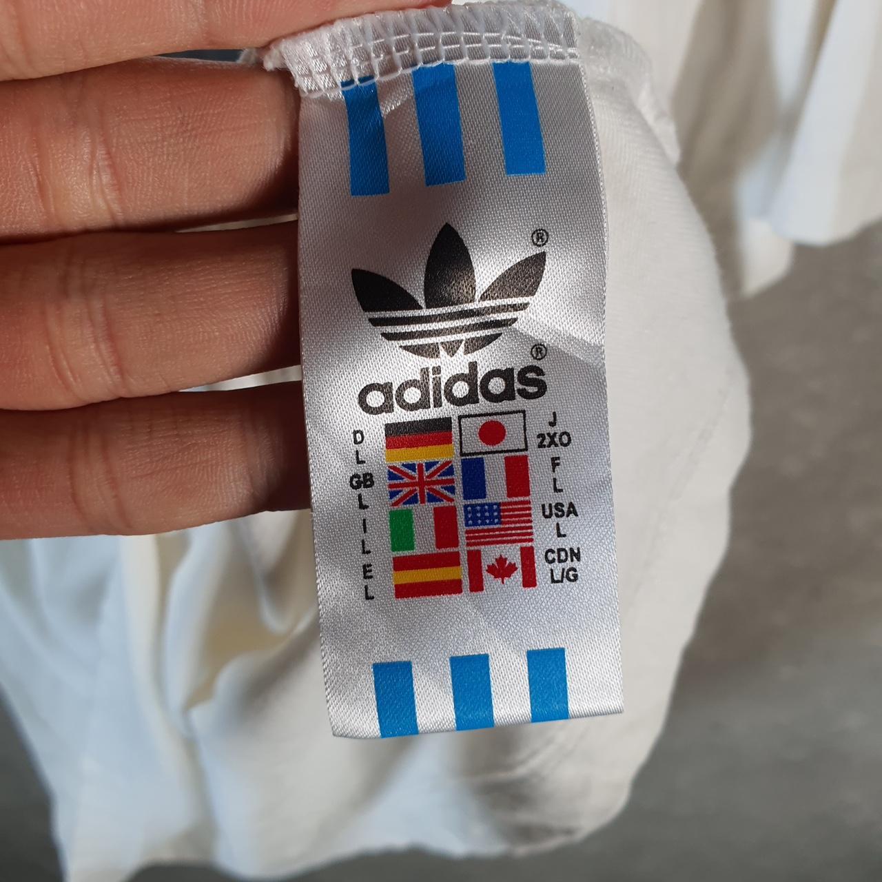 Vintage Adidas Trefoil Retro T Shirt Men’s Large White Three Stripes Logo