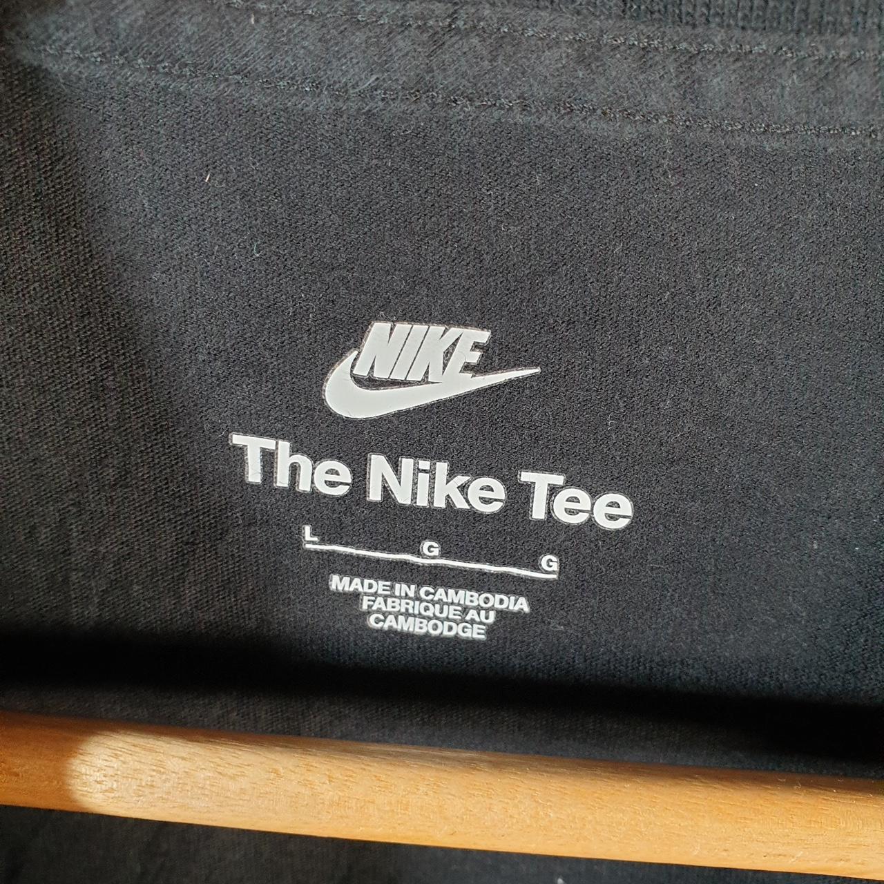 Vintage Nike T Shirt Men’s Large Black Printed Single Swoosh Logo Athletic C8280