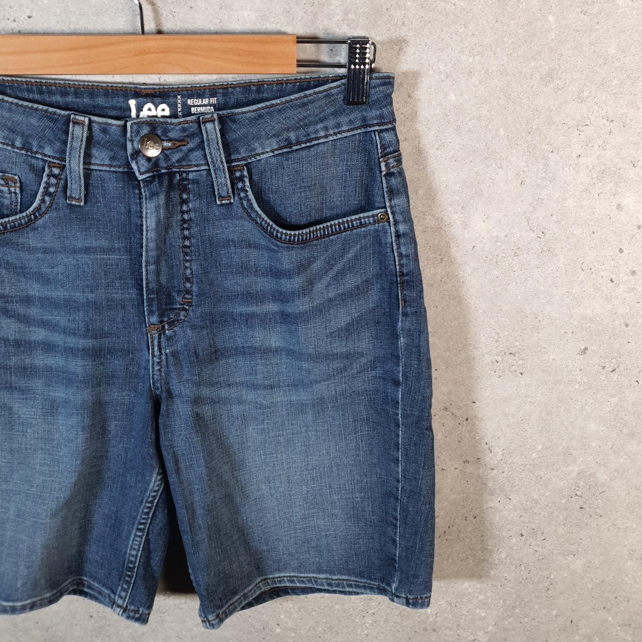 Vintage Lee Baggy Shorts Jorts Cargo Womens W30 Blue Denim Relaxed Cargo