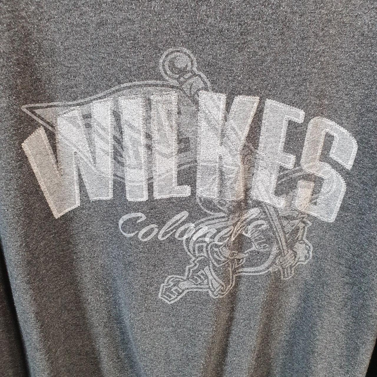 Vintage Champion Wilkes Colonel Logo T Shirt Men’s XL Grey American USA Athletic