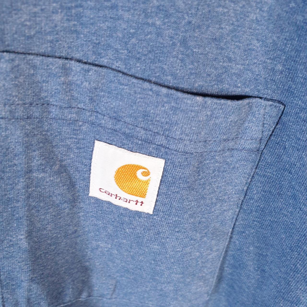 Vintage Carhartt Pocket T Shirt Men’s Large Blue Workwear Chore Utility Loose Fit