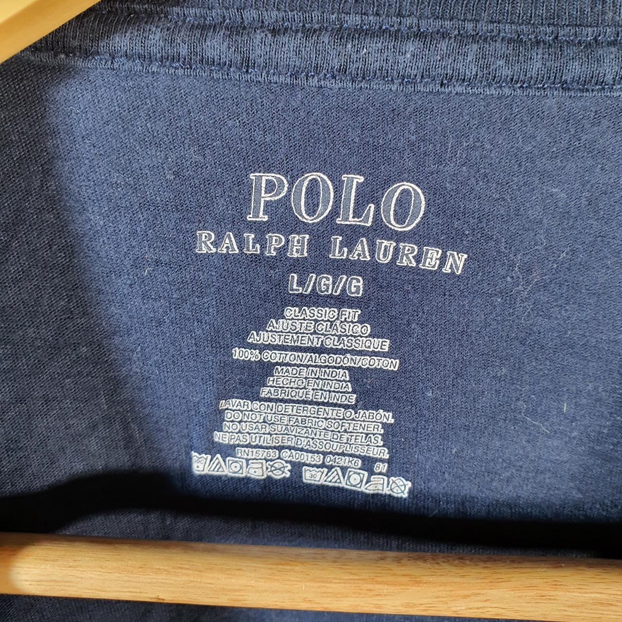 Vintage Ralph Lauren Polo T Shirt Men’s Large Blue Embroidered Classic Fit Pony C9075