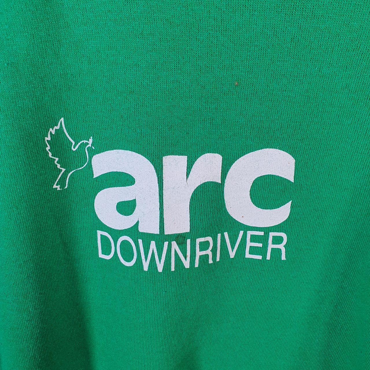 Vintage Lee Midweight Sweatshirt Men’s XL Green USA Arc Downriver Spellout