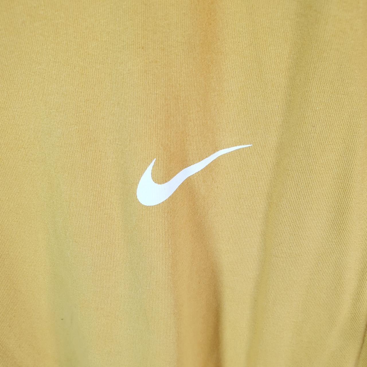 Vintage Nike Dri Fit Running T Shirt Men’s Large Yellow Swoosh Logo Athletic