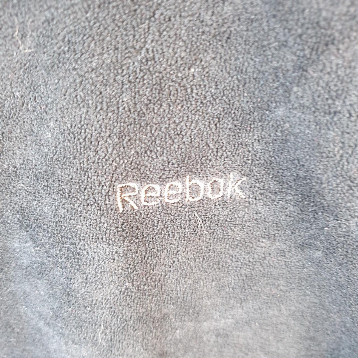 Vintage Reebok Full Zip Fleece Sweatshirt Mens Medium Black Logo Winter