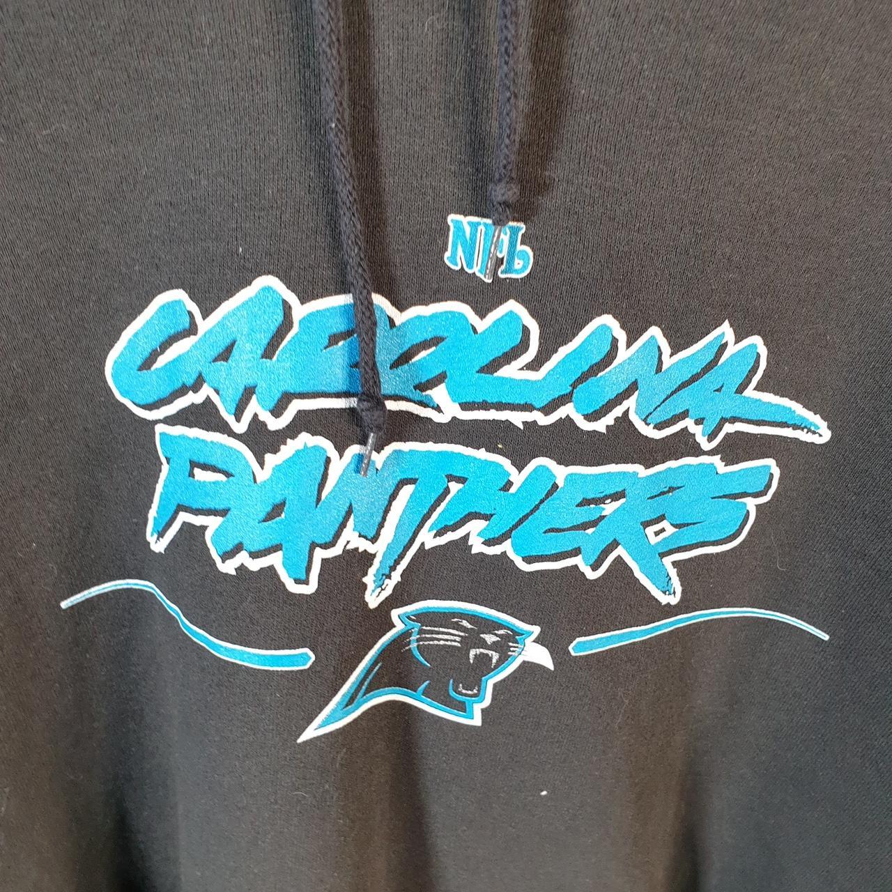Vintage NFL Carolina Panthers Hoodie Mens 2XL Black Pullover USA Pro Sport