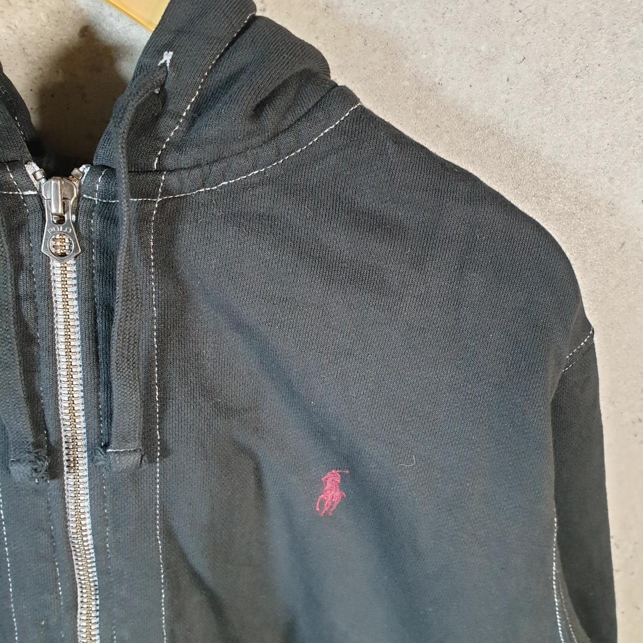 Vintage Ralph Lauren Polo Heavyweight Hoodie Men’s XL Black Cotton Full Zip Pony